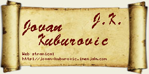 Jovan Kuburović vizit kartica